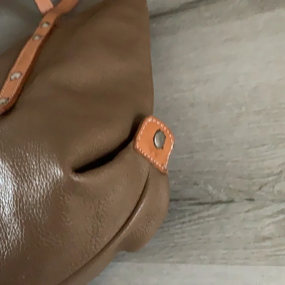 I Medici Firenze leather two‎ tones camel tote bag logo bohemian work